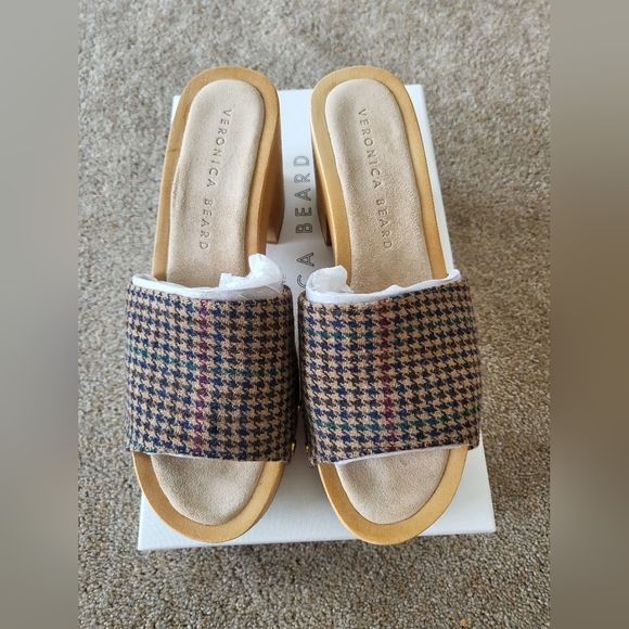 Nib! Veronica beard houndstooth hannalee plaid clog 6.5 - Picture 4 of 6